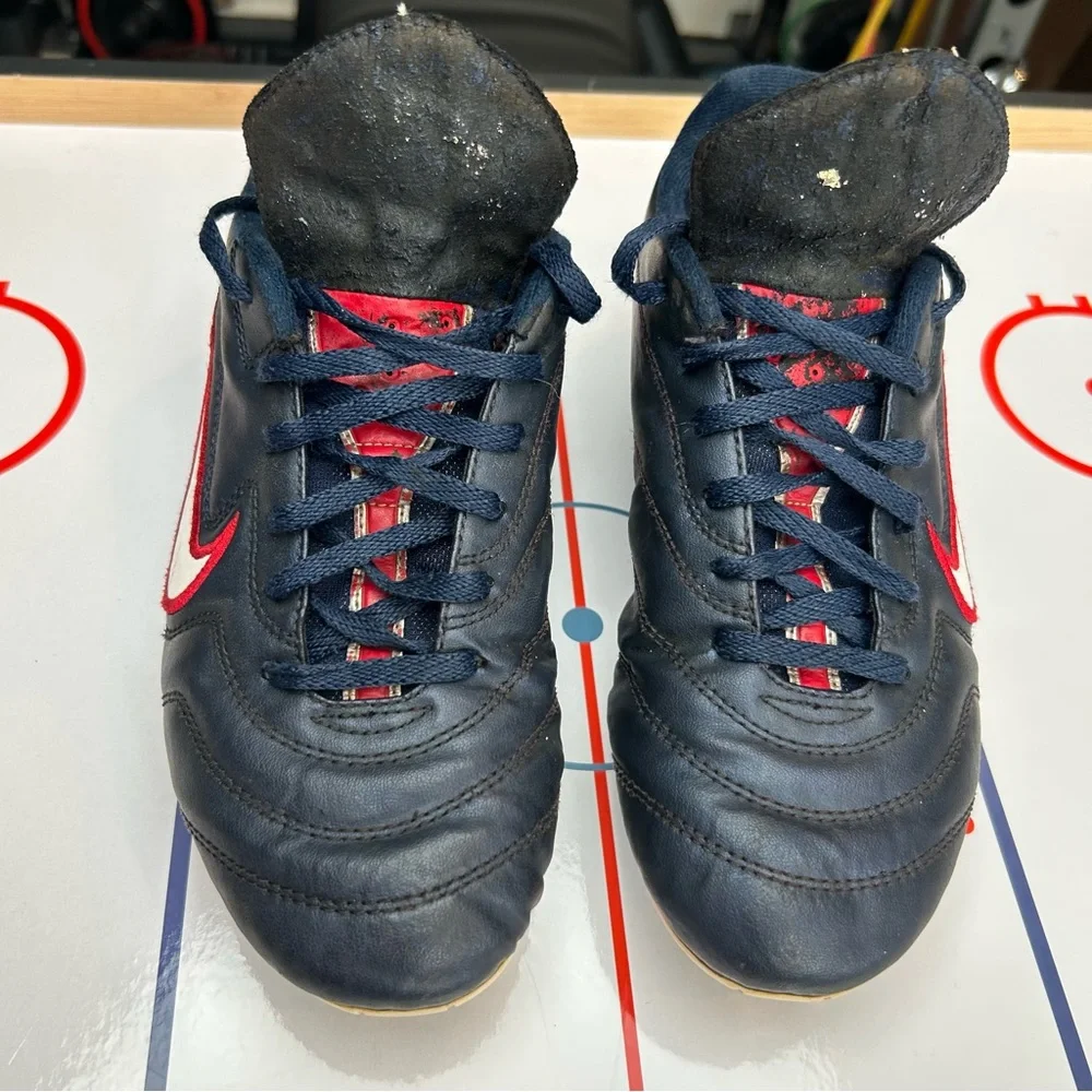 Vintage Nike Soccer Cleats Obsidian‎ Varsity Red White Men's Size 6